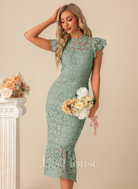 JJ's House High Neck Illusion Cap Sleeve Flutter Sleeve Trumpet Mermaid Lace Midi Dress 2026 - Size: 3XL, White. Plus Size Available. JJ's House High Neck Illusion Cap Sleeve Flutter Sleeve Trumpet Mermaid Lace Midi Dress 2026 - Size: 3XL, White. Plus Size Available.