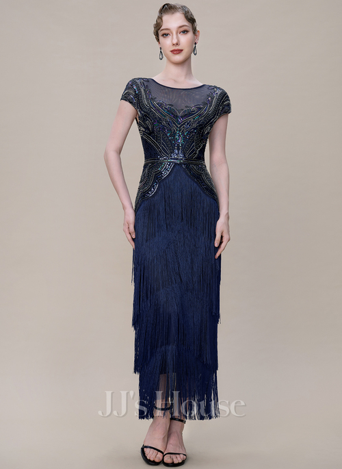 Adalora Multi-Layered Fringe Beaded 1920s Flapper Dress