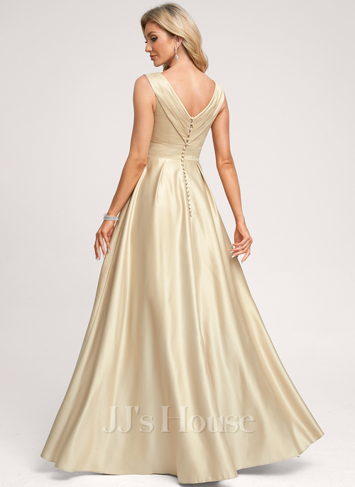 Yamara A-line Satin Bridesmaid Dress | JJ's House