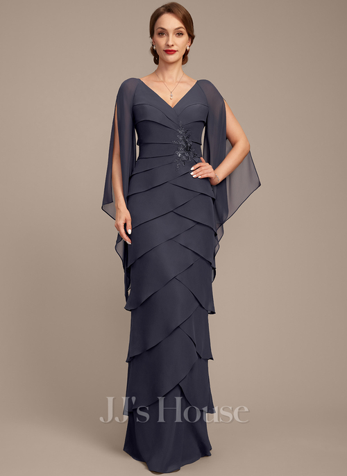 sheath column v neck floor length chiffon evening dress Wedtrend Women Chiffon Dark Green Evening Dress A Line V Neck Floor Length  Mother Of The Bridal Dress With Half Sleeves – WEDTREND