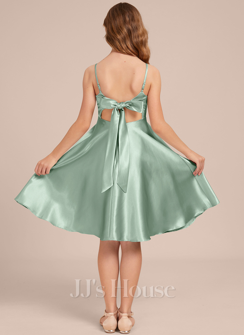 Emina A-line Stretch Satin Junior Bridesmaid Dress | JJ's House Emina A-line Stretch Satin Junior Bridesmaid Dress | JJ's House