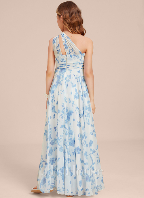 Eudoxie A-line One Shoulder Chiffon Junior Bridesmaid Dress | JJ's House