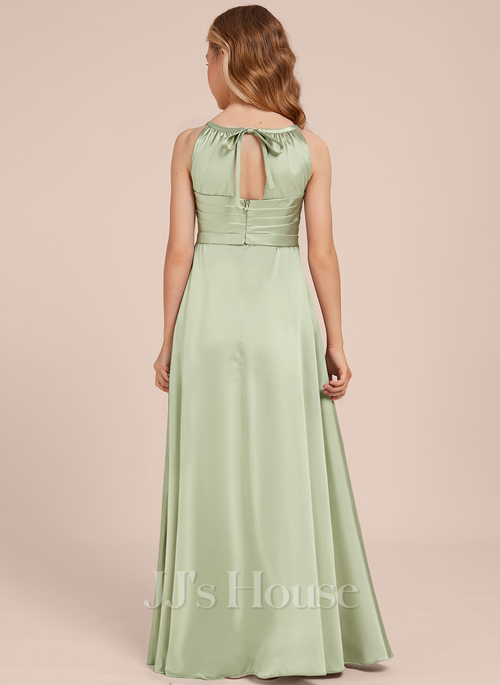 JJ's House A-line V-Neck Floor-Length Matte Satin Junior Bridesmaid Dress 2026 With Cascading Ruffles - Size: J6, Royal Blue JJ's House A-line V-Neck Floor-Length Matte Satin Junior Bridesmaid Dress 2026 With Cascading Ruffles - Size: J6, Royal Blue