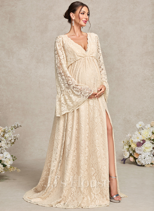 Alize A-line Lace Maternity Wedding Dress | JJ's House