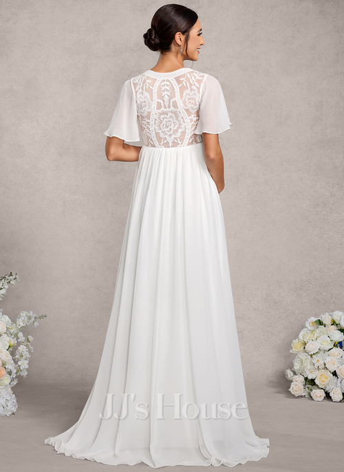 Fatma A-line Lace Maternity Wedding Dress | JJ's House Fatma A-line Lace Maternity Wedding Dress | JJ's House