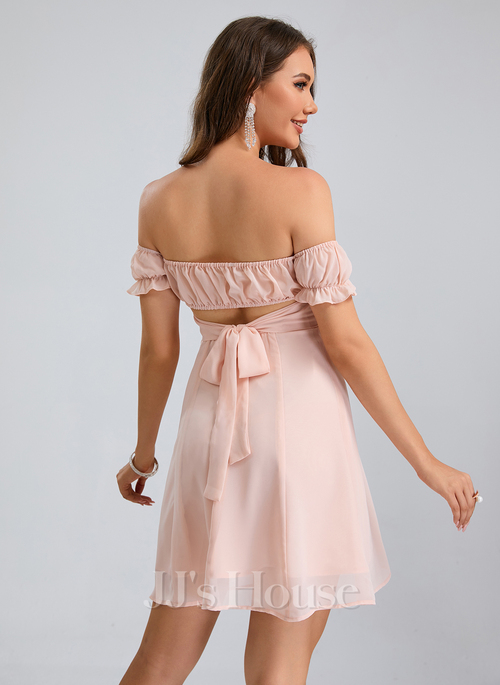 Lilias Off the Shoulder Strapless Chiffon Homecoming Dress | JJ's House