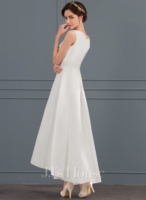 Silke A-line Square Satin Wedding Dress | JJ's House