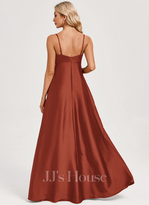 JJ's House A-line Cowl Floor-Length Matte Satin Maternity Bridesmaid Dress 2026 - Size: 06, Daffodil, Yellow