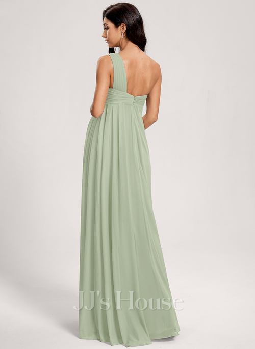 one shoulder maternity bridesmaid dress Maternity One Shoulder Tulle Overlay Sequin Party Dress Champagne / XL