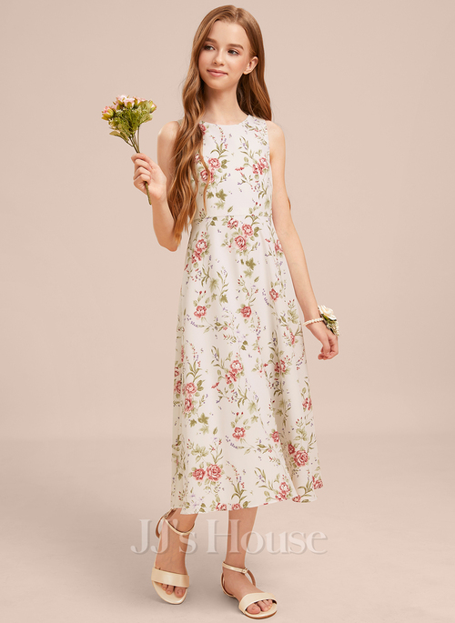 floral jr bridesmaid dresses Adorable Pink Chiffon Junior Bridesmaid Dress Knee Length Junior Dress –  DaisyFormals-Bridesmaid and Formal Dresses in 59+ Colors main image 1