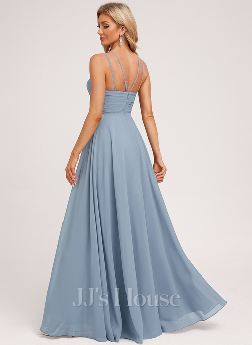 customizable bridesmaid dresses A-Line/Princess One-Shoulder Long Bridesmaid Dresses with Split Side