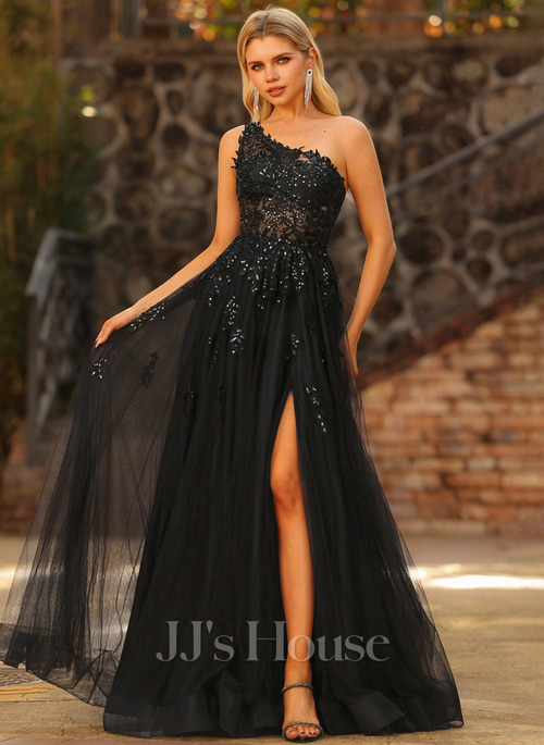 prom one shoulder dresses Navy Blue Fit & Flare Midi V-neck Party Dress