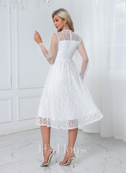JJ's House Illusion Long Sleeve A-line Lace Tulle Midi Dress 2026 - Size: XXL, White. Available in Regular, Petite & Plus Size. JJ's House Illusion Long Sleeve A-line Lace Tulle Midi Dress 2026 - Size: XXL, White. Available in Regular, Petite & Plus Size.