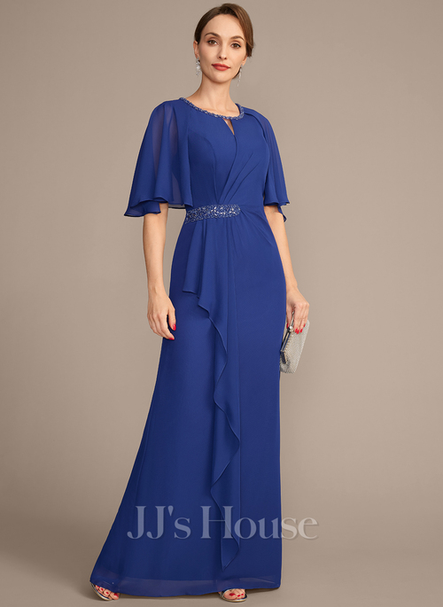Derianna Sheath/Column Sequins Chiffon Mother of the Bride Dress