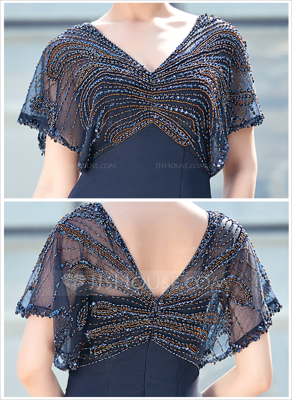 Chiffon A-Line/Princess V-Neck Floor-Length Mother of the Bride & Groom Dresses with Ruched Waist main image 1