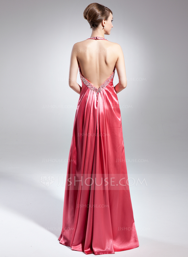 A-Line/Princess Halter Floor-length Evening Dresses main image 1