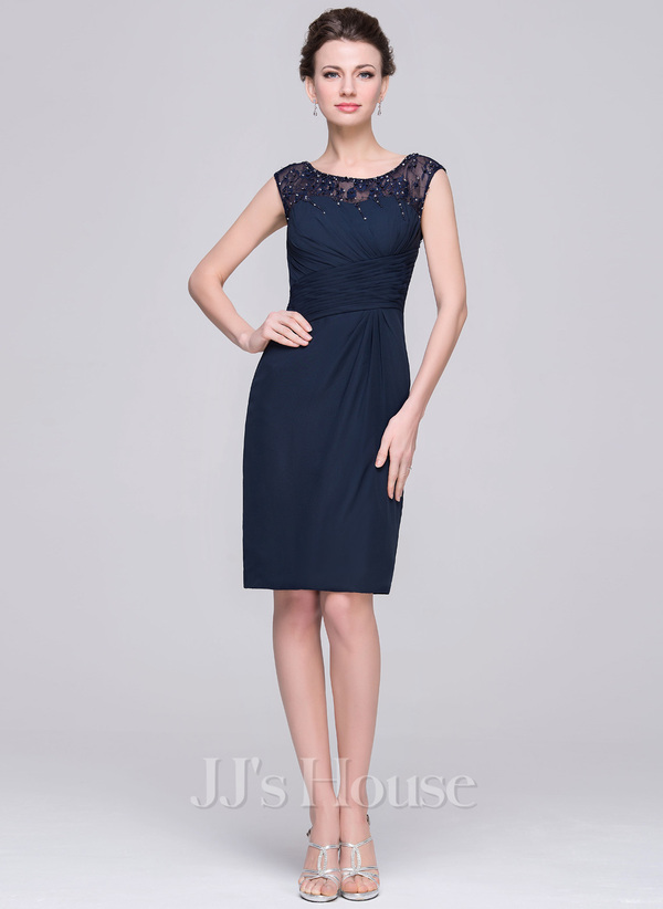 Trendy Scoop Neck Beading Chiffon Mother Of The Bride Dress main image 0