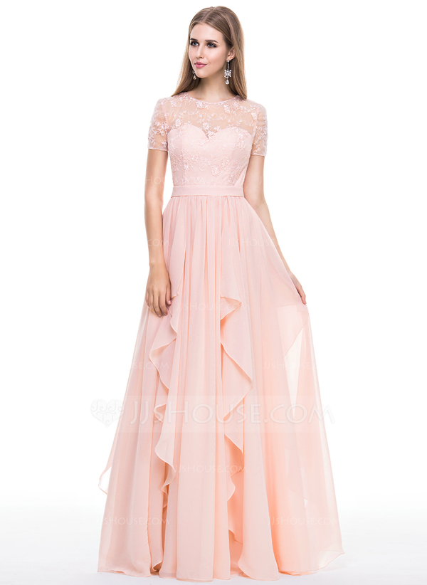 GL1529 Scoop Appliqued Evening Dress