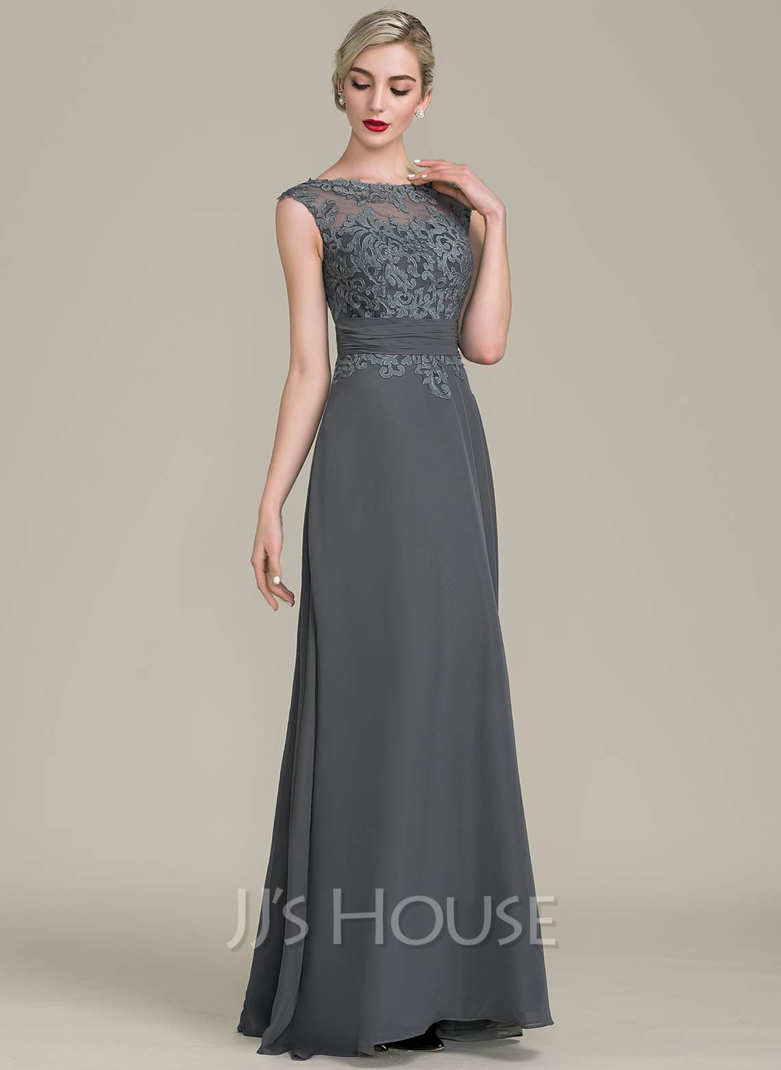 A-Line/Princess Scoop Jacquard Mother of the Bride Dresses Floral Floor-Length 3/4 Sleeves Ruffles
