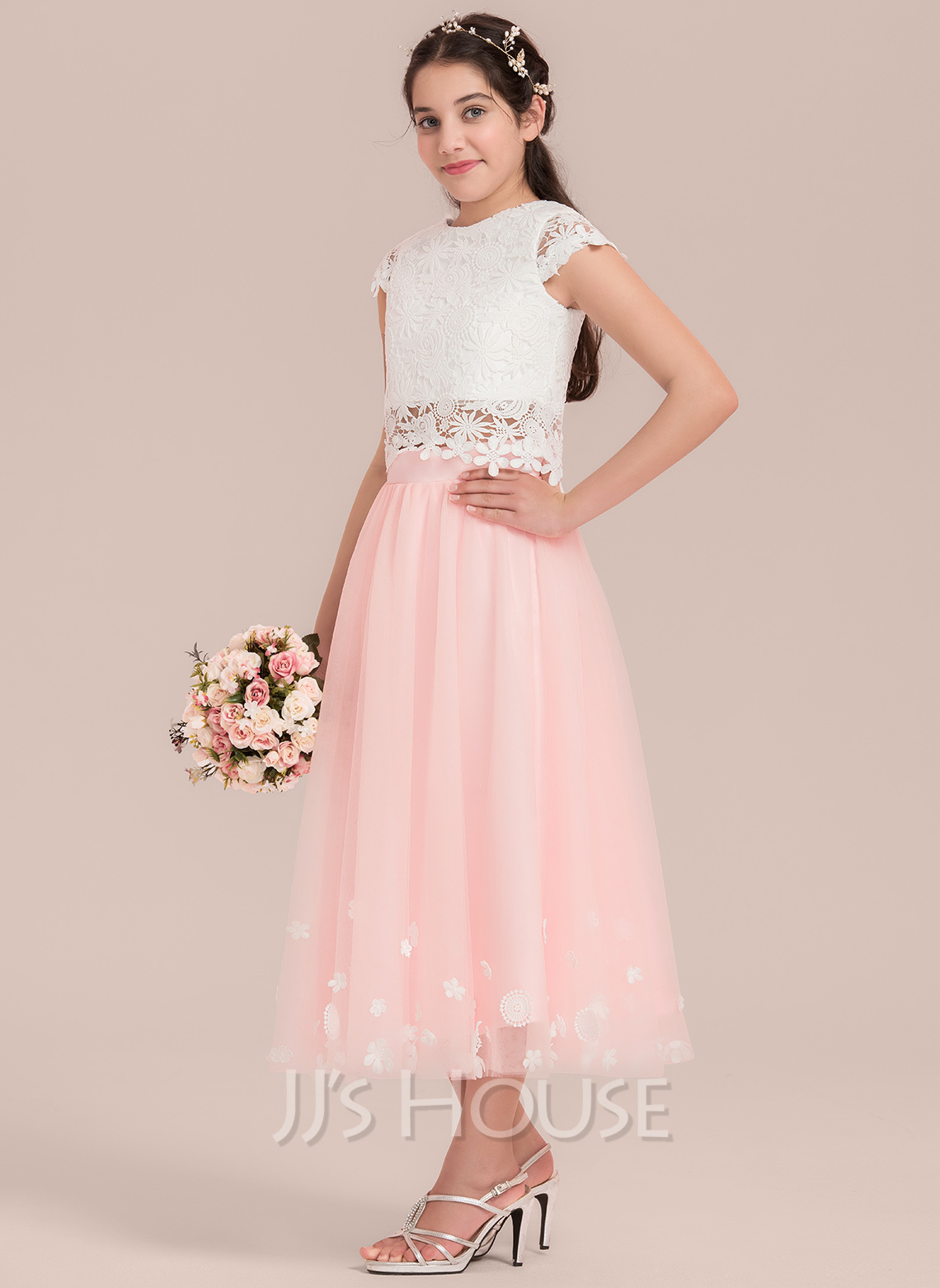 Popular Cheap Junior Off Shoulder Scoop Neck Tulle Long Bridesmaid Dresses, WG40 main image 0