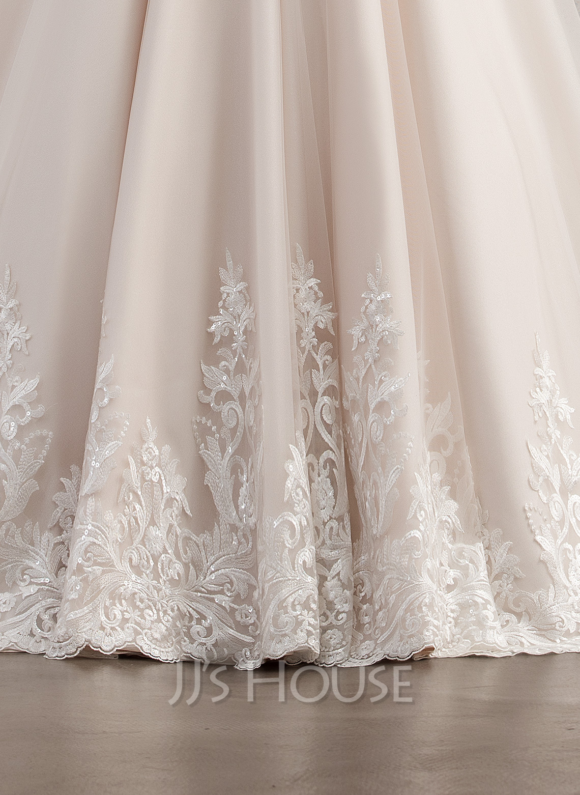 Ball Gown Pink Sweetheart Lace Prom Formal Dress With Court Train TP1074 main image 1