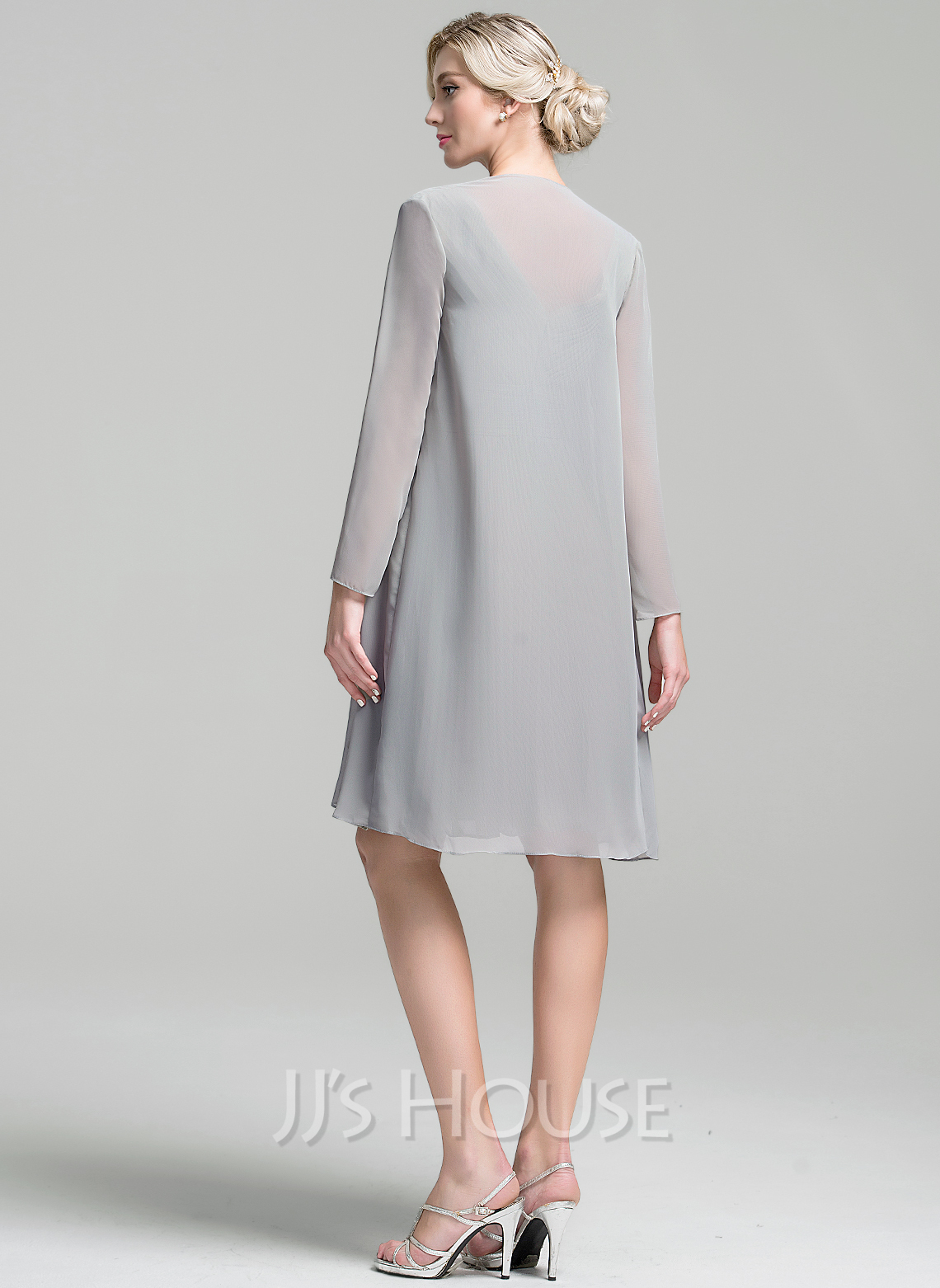 A-Line/Princess V-neck Knee-Length Chiffon Cocktail Dress With Ruffle ...