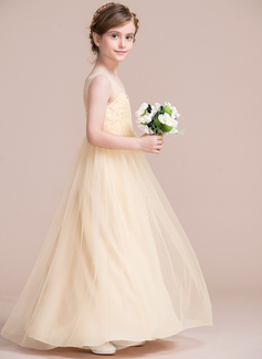 A-Line/Princess V-Neck Sleeveless Ruched Junior Bridesmaid Dresses main image 0