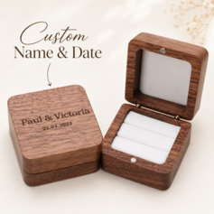 1 PC Personalized Ring Box Groom Gifts Vintage Velvet