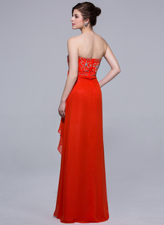 Empire Sweetheart Sleeveless Ruffles Long Chiffon Dresses main image 0
