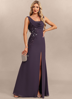 Sheath/Column Sequins Chiffon Dress