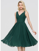 A-Line V-neck Knee-Length Chiffon Cocktail Dress (016212863) - JJ's House