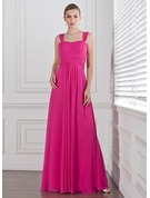 Empire Cross-pleated Chiffon Gown with Sweetheart Neck Dusty Blue Plus Size