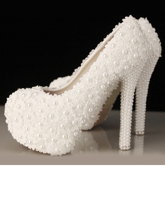 Princess Pearl High Heels Stiletto Heel Closed Toe Platform OS131