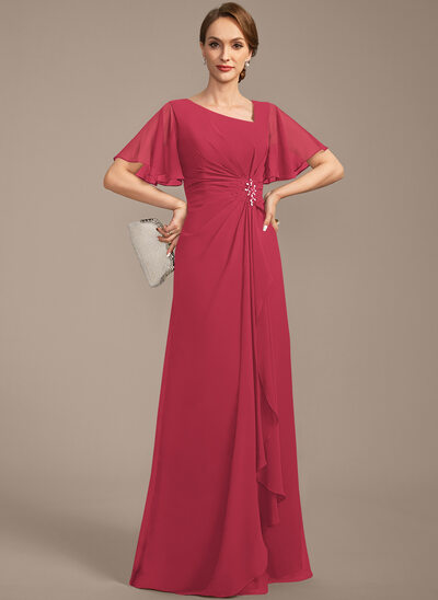 A-line Sequins Chiffon Dress