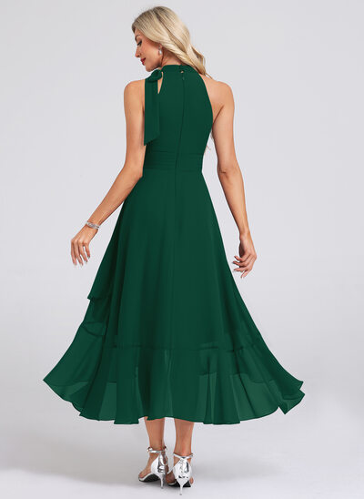 green fall cocktail dress Emerald Green Strapless Puffy Midi Tulle Dress main image 1