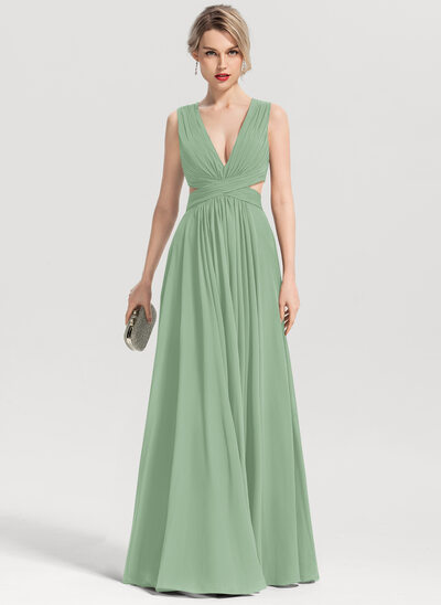 Robe maxi avec plis en mousseline