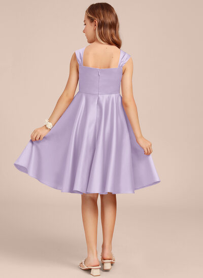 blue dress for baby girl BABARONI Chiffon Lilac Junior Bridesmaid Dresses A-line Off-the-shoulder  Floor-length Sleeveless – BABARONI UK main image 1
