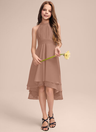 A-line Pleated Chiffon Dress