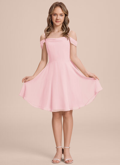 A-line Cowl Chiffon Dress