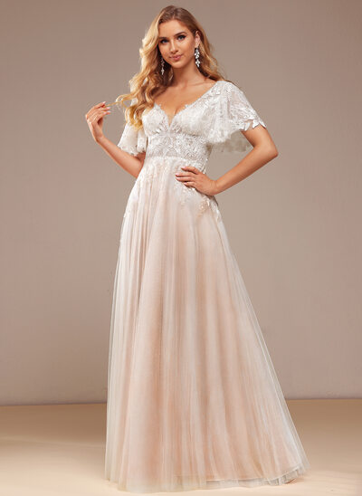 A-line Sequins Lace Dress