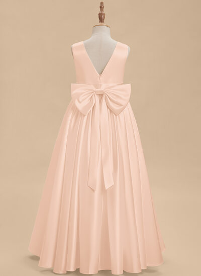 A-line Bow Satin Dress