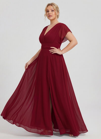 sangria purple bridesmaid dresses BABARONI Sweetheart Neck Pleated Sheath Dress With Slit Lilac Plus Size, Lilac / US18 main image 0