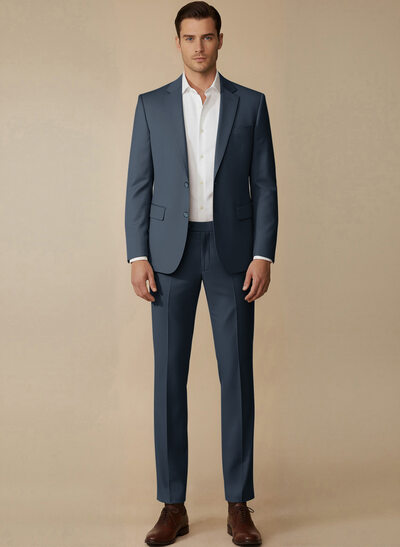 Wrinkle Resistant Stretch Men's Wedding Suits 2 Piece 
