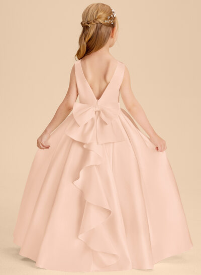 A-line Bow Satin Dress