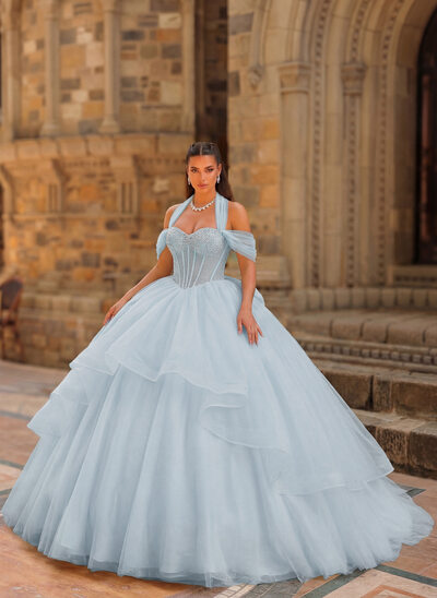 denim blue dress shirt Tiffany Designs 56268 - Long Ballgown main image 0