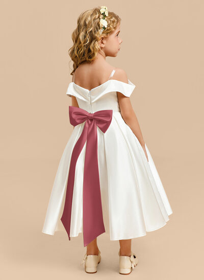 A-line Bow Satin Dress