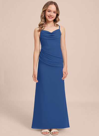 Sheath/Column Cowl Chiffon Dress
