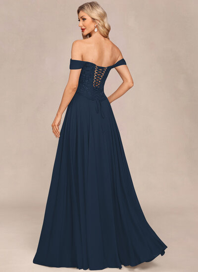 long chiffon evening dress Sky Blue Long Chiffon Prom Dress with Sleeves Formal Dress PG803 US12 / Sky Blue