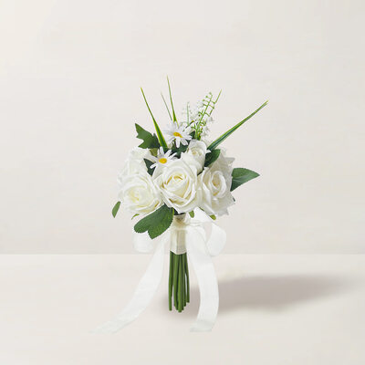 Artificiel fleurs de mariage forme libre fleur en soie rosiers bouquets de demoiselle d'honneur