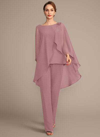 Tailleur-pantalon avec paillettes en mousseline